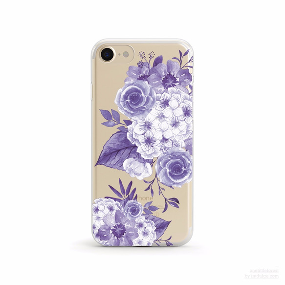 Purple Floral クリアソフト ケース 3枚目の画像