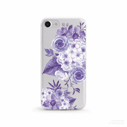 Purple Floral クリアソフト ケース 4枚目の画像