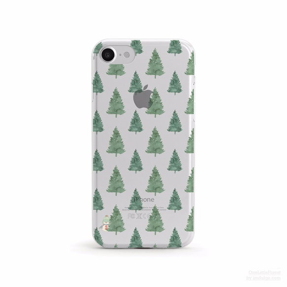 Pine Trees & The Hidding Snowman クリアソフト ケース iPhone13 対応 3枚目の画像
