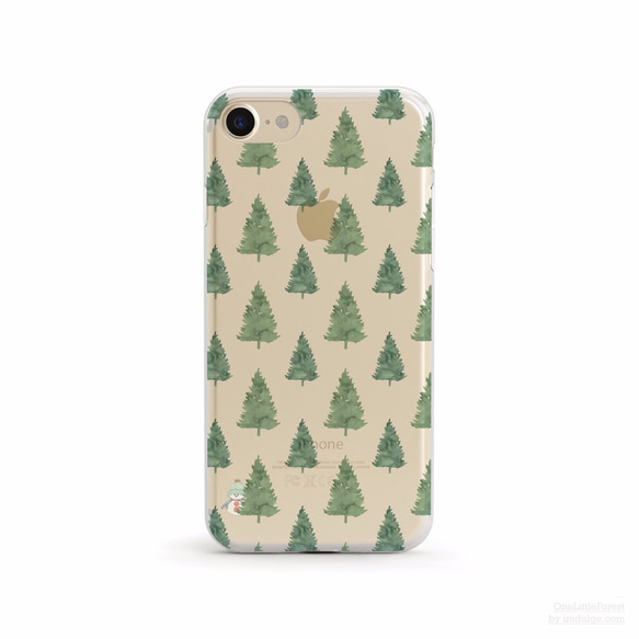 Pine Trees & The Hidding Snowman クリアソフト ケース iPhone13 対応 5枚目の画像