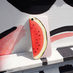 Watercolor Watermelon クリアソフト ケース iPhone15, 15 Pro, Max 対応 1枚目の画像
