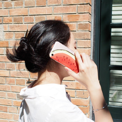 Watercolor Watermelon クリアソフト ケース iPhone15, 15 Pro, Max 対応 3枚目の画像