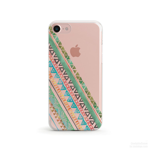 Hand Illustrated Tribal Pattern クリアソフト ケース iPhone15, Pro 対応 3枚目の画像