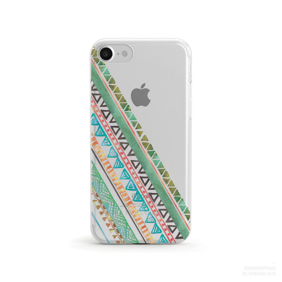 Hand Illustrated Tribal Pattern クリアソフト ケース iPhone15, Pro 対応 4枚目の画像