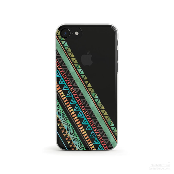 Hand Illustrated Tribal Pattern クリアソフト ケース iPhone15, Pro 対応 5枚目の画像