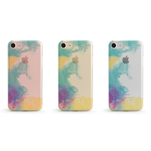 Watercolor Splash, I クリアソフト ケース iPhone15, 15 Pro, Max 対応 2枚目の画像