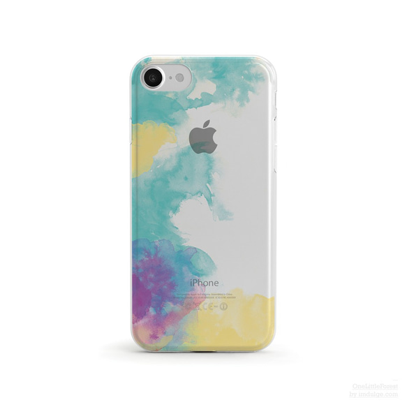 Watercolor Splash, I クリアソフト ケース iPhone15, 15 Pro, Max 対応 3枚目の画像