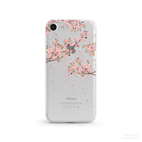 Cherry Blossom クリアソフト ケース iPhone15, 15 Pro, Max 対応 1枚目の画像
