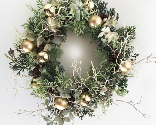 終了】天然素材 クリスマス リース ハンドメイド 森の香り♪ 約28cm