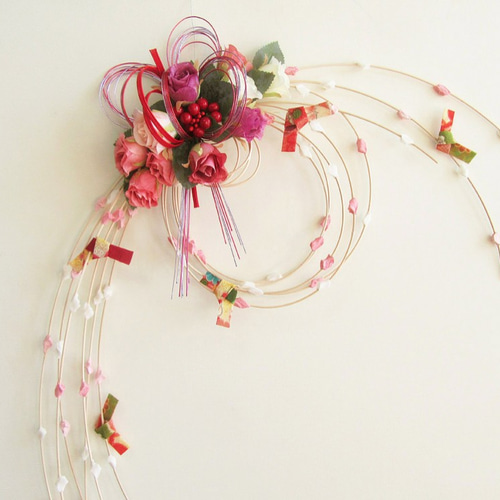 お正月飾り もち花リースNYR-01 ○ 送料無料 しめ縄・しめ飾り リース