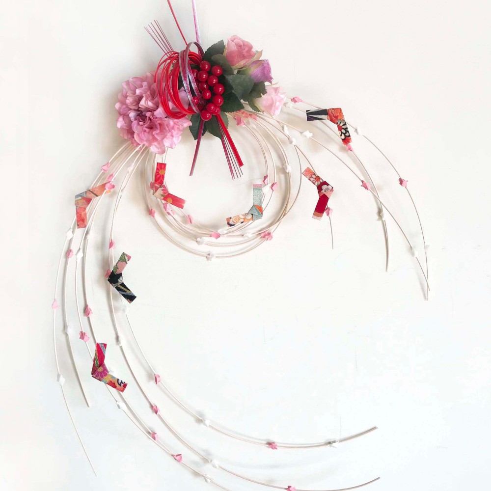 専用　布リース*amulet 桃*　お正月　雛飾り 楽天市場】お正月飾り 即日出荷 ソープフラワー 迎春扇飾り 正月
