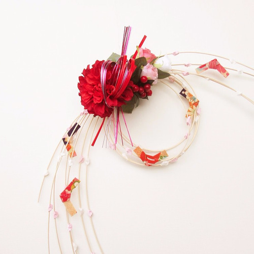 お正月飾りもち花リースNYD-12 しめ縄・しめ飾り リースの森工房 通販