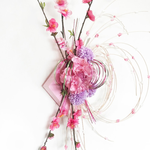 おひな飾り桃の花リース　ohina-01 1枚目の画像