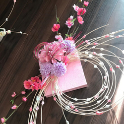 おひな飾り桃の花リース　ohina-01 5枚目の画像