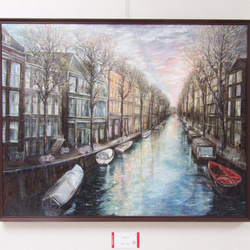 オリジナル絵画 ( 油彩 F50 号 ）「待春運河」 1枚目の画像
