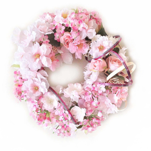 櫻花花環，春天的興奮裝飾CHE-01 第2張的照片