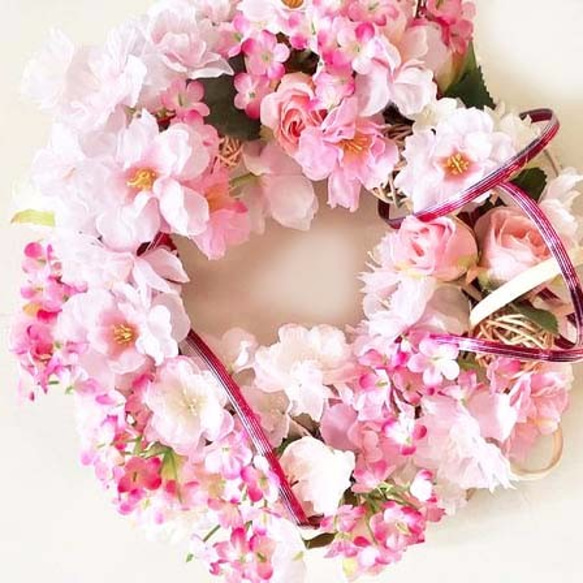 櫻花花環，春天的興奮裝飾CHE-01 第1張的照片