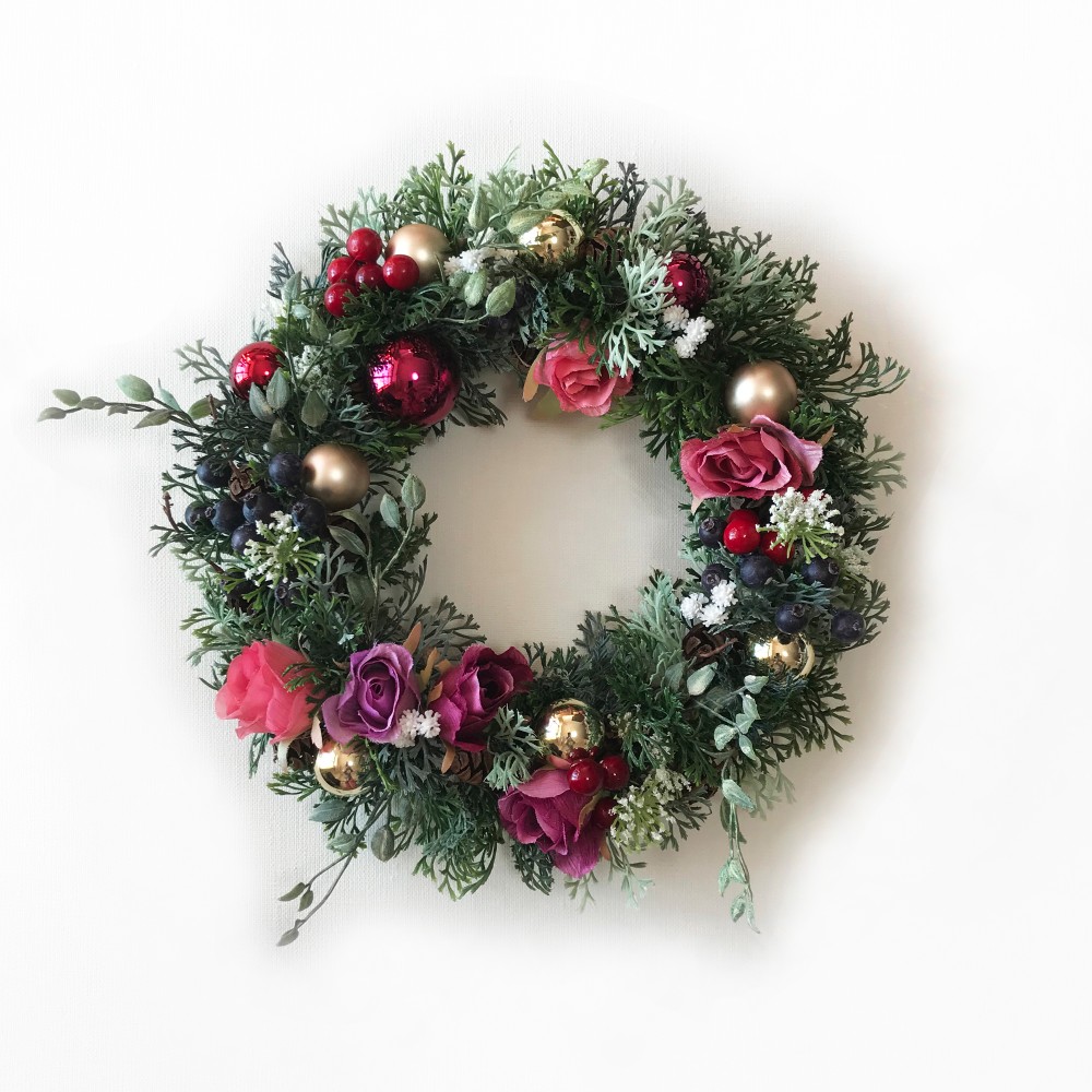 25cmナチュラル クリスマス リース  CHW-35