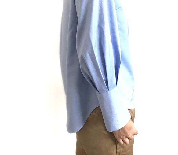 イタリア生地使用 ボリューム袖のロングカフスブラウス【サイズ展開有】 2枚目の画像