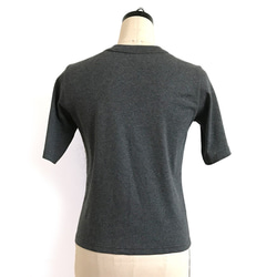 日本製オーガニックコットン 形にこだわった大人の4分袖無地Tシャツ チャコールグレー【サイズ展開有】 5枚目の画像