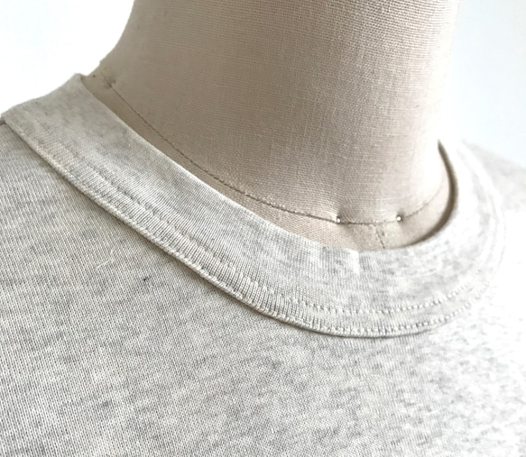 日本製有機棉成人4/4袖特殊形狀素色T卹 象牙色【尺寸可選】 第2張的照片