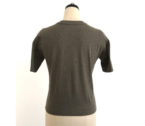 日本製造有機棉 成人四分袖素色T卹 灰棕色【尺碼可選】 第5張的照片
