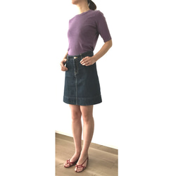 日本製造有機棉成人四分袖素色T卹灰紫色【有尺碼】 第3張的照片