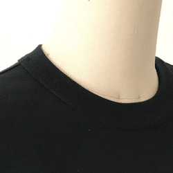 日本製オーガニックコットン 形にこだわった大人の4分袖無地Tシャツ 黒【サイズ展開有】 4枚目の画像