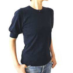 日本製オーガニックコットン 形にこだわった 大人のギャザー袖Tシャツ【サイズ・色展開有り】 2枚目の画像