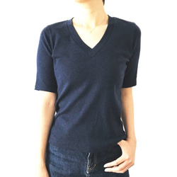 日本製オーガニックコットン 形にこだわった 大人のVネックTシャツ【サイズ・色展開有り】 2枚目の画像