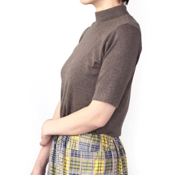日本製有機棉成人高領四分袖T卹 [尺寸與顏色可選] 第2張的照片