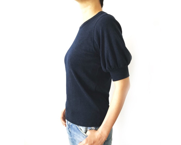 【くくちゃん様 専用】日本製オーガニックコットン 形にこだわった 大人のギャザー袖Tシャツ【サイズ・色展開有り】 1枚目の画像