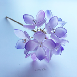 ＊色変わり紫陽花の簪＊温度 2枚目の画像