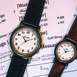 メッセージ腕時計/Round pair(受注生産、名入れ、クリスマス限定、ペアウォッチ) 1枚目の画像