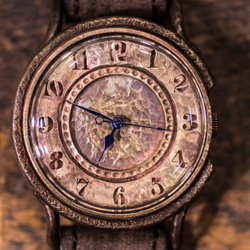 焼き物をイメージしたクラフト感の強い大き目の腕時計(Smokey/店頭在庫品) 4枚目の画像