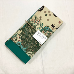 ◆バティック半幅帯パッチワーク104 cosmic green／kimono ethnic／ナツメミヤビ 3枚目の画像