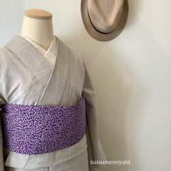 ◆バティック半幅帯パッチワーク107 washed coral／kimono ethnic／ナツメミヤビ 5枚目の画像