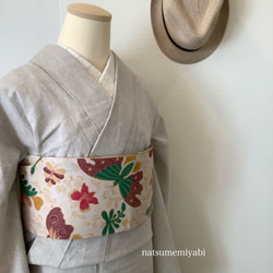 ◆カラフルバタフライバティック半幅帯／kimono ethnic／ナツメミヤビ 1枚目の画像