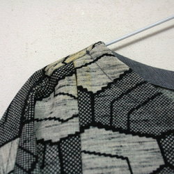 ウール　うろこ模様　ゆったり５分袖ワンピース　Ｍサイズ 5枚目の画像
