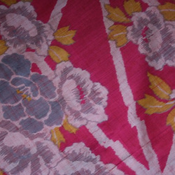 絹　ピンク　牡丹　ノースリーブワンピース　Mサイズ 4枚目の画像