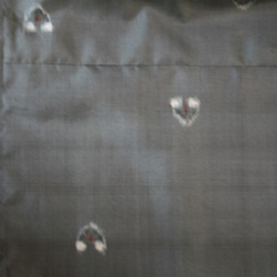 灰色　銘仙の着物から　タック巻きスカート　MLサイズ 5枚目の画像