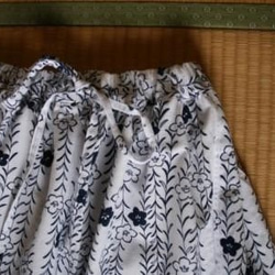 浴衣地　柳にキキョウ　ロングゴムスカート　Fサイズ　 2枚目の画像