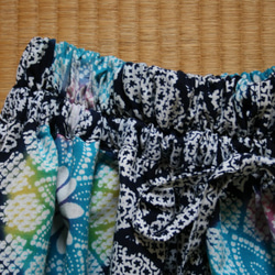 浴衣地　菊模様　ギャザーゴムスカート　Ｆサイズ 3枚目の画像