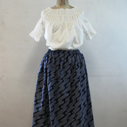 浴衣地 　匹田模様のサイズゴムスカート　Ｆサイズ 1枚目の画像