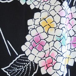 浴衣地　紫陽花＆籠目　ベルスリーブのワンピース　Ｌサイズ 8枚目の画像