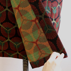交織　亀甲菊　巻スカート風ロングスカート　MLサイズ 5枚目の画像