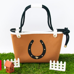 HORSESHOE TOTE BAG〈 Brown 〉 1枚目の画像