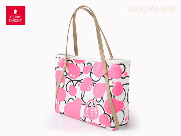 DARUMA BAG 〈 Neon pink × White 〉 3枚目の画像