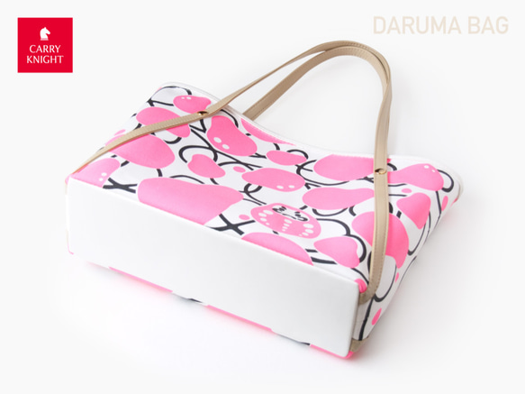 DARUMA BAG 〈 Neon pink × White 〉 4枚目の画像