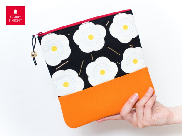 UME SQUARE POUCH〈 orange 〉【1点のみ限定】 2枚目の画像